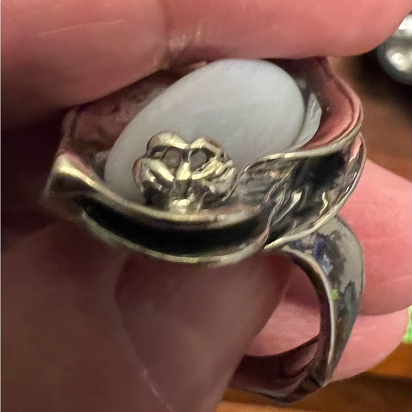 Carolyn Pollack .925 Blue Lace Agate Calla Lily Ring – Sculptural Artisan #337 - Picture 7 of 12